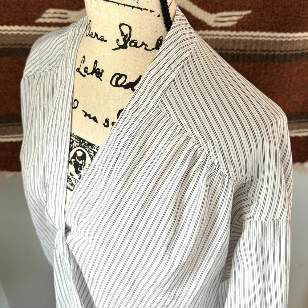 A.L.C. Laurie Silk and Cotton Striped Tunic Top - Picture 4 of 11